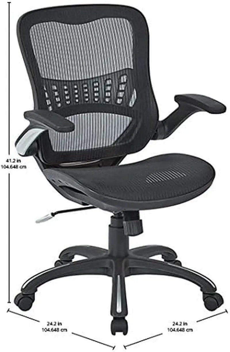 Office Star Ventilated Desk Chair With Breathable Mesh Seat Back Black Base from PriceLows™