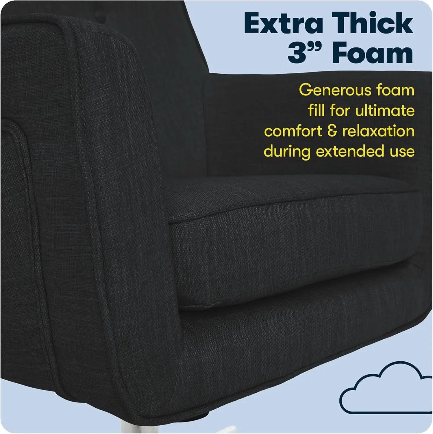 Mid Century Memory Foam Office Chair In Charcoal Gray from PriceLows™