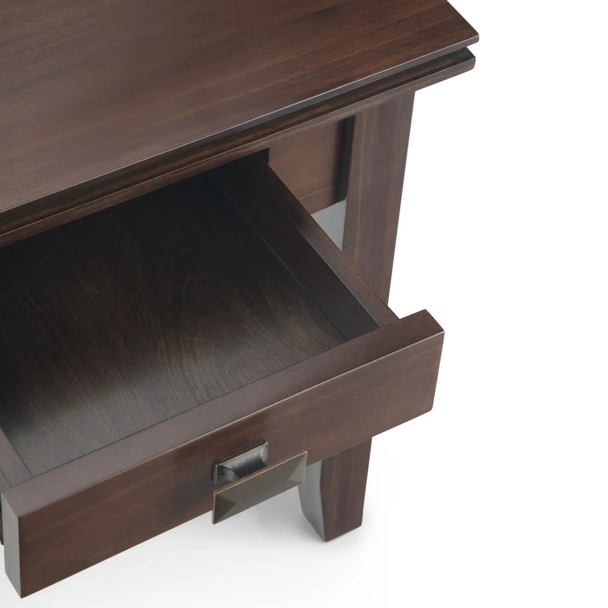 Artisan End Table | Handcrafted Solid Wood | One Drawer | Metal Drawer Glides