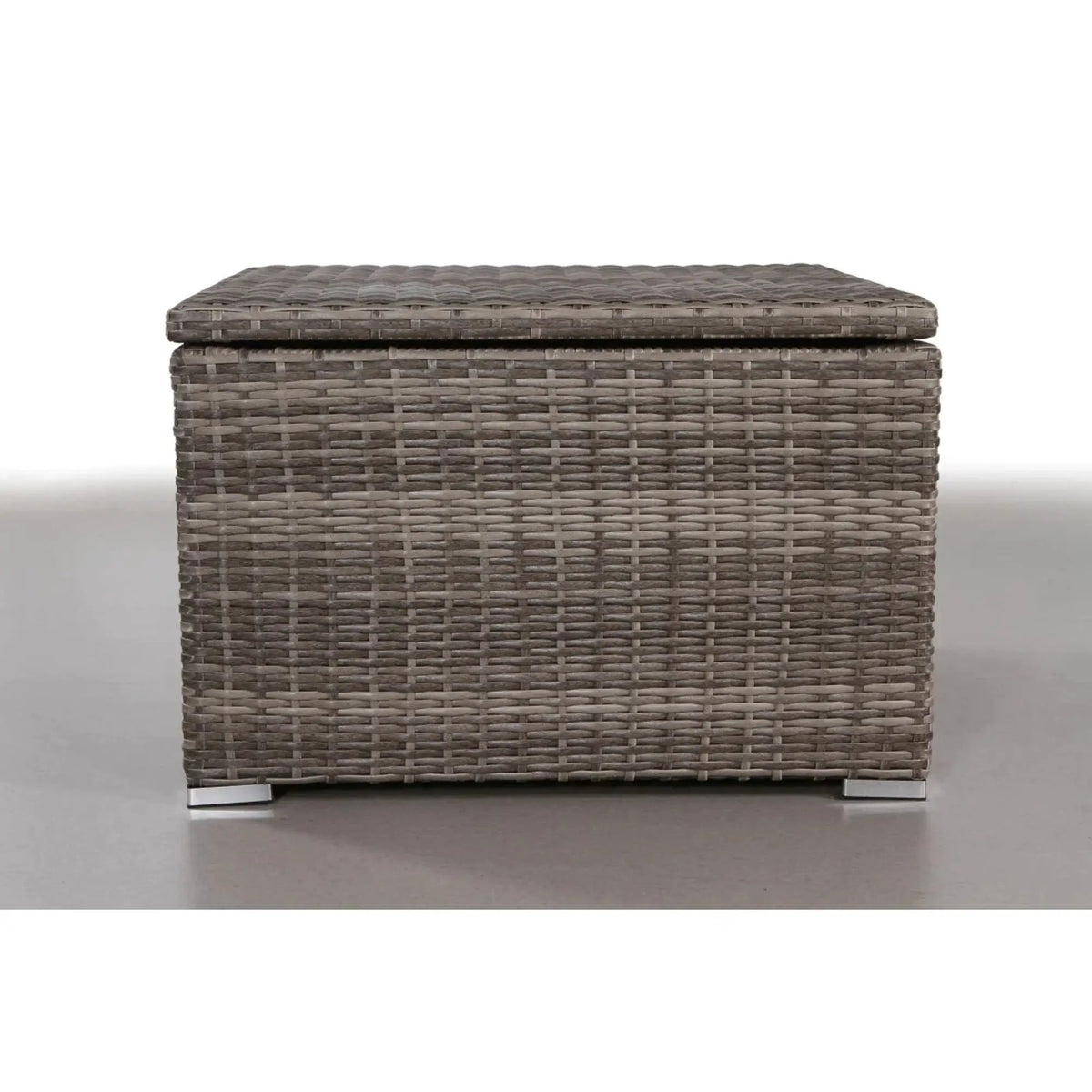 Outdoor Storage End Table | Wicker Sectional Corner Table | Gray Mix | 33 Inch Width