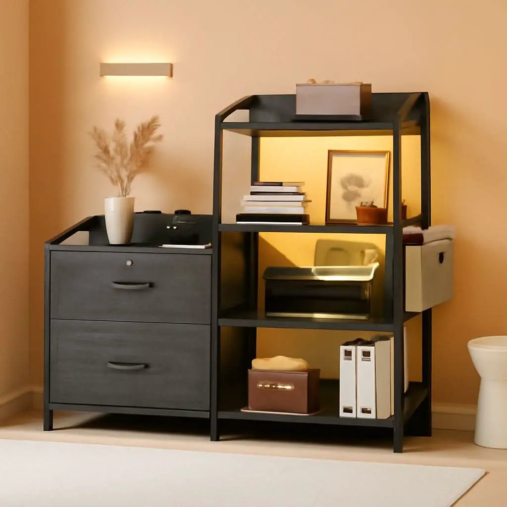 Grey 2 Drawer File Cabinet Lock For Letter Legal A4 Files