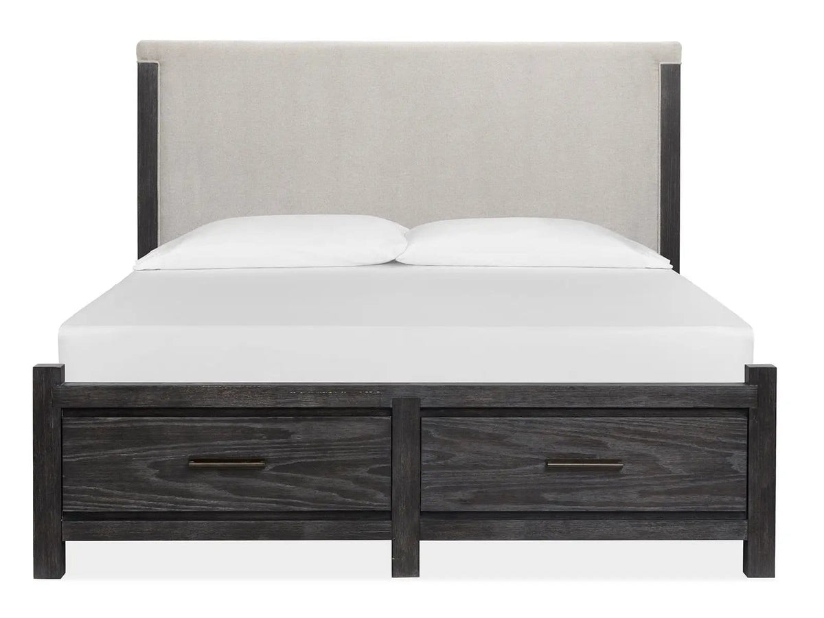 Plum Creek Upholstered Panel Storage Bed | 6 Pieces | Oak Veneer | Bedroom
