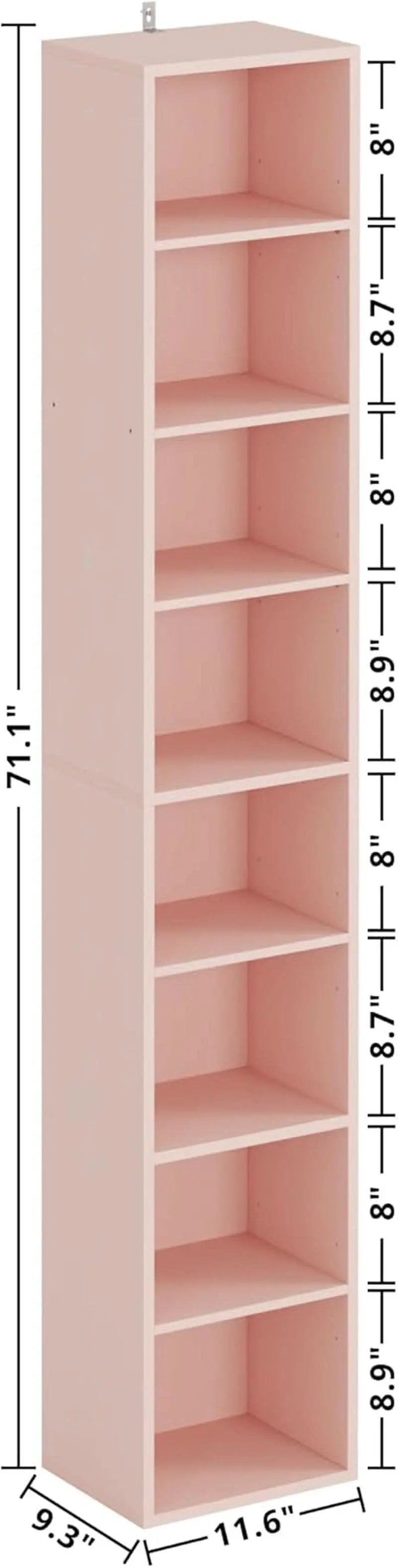 Tall Narrow Eight Tier Corner Bookcase For Home Office from PriceLows™