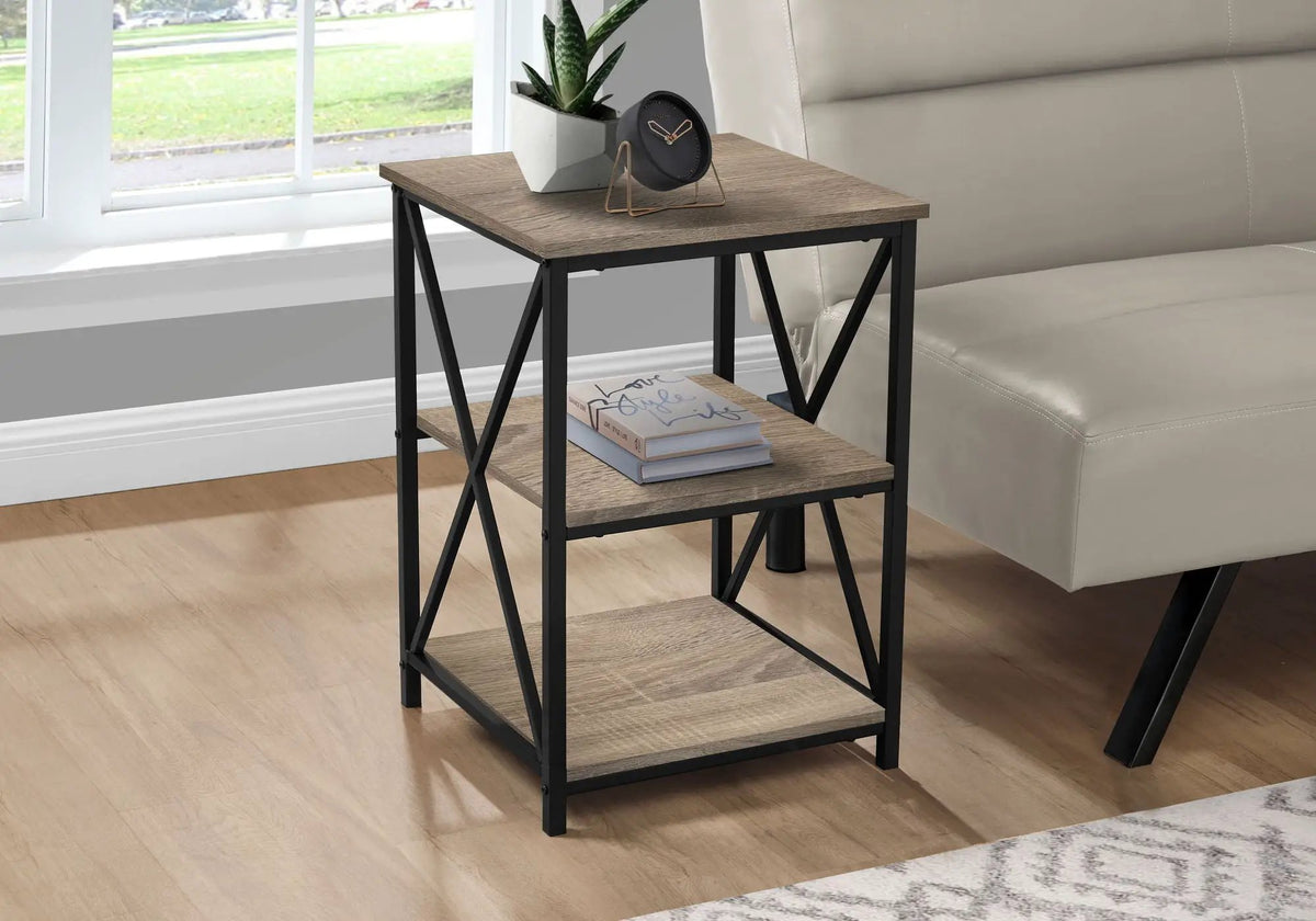 3-Tier Accent Table | Marble Look | Square Tabletop | Contemporary Side Table