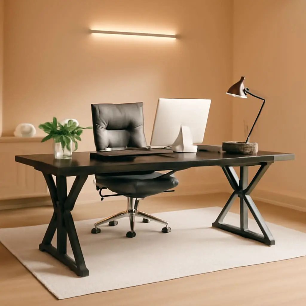 70.8 Inch Executive Desk Black Oak Office Desk Home Office from PriceLows™