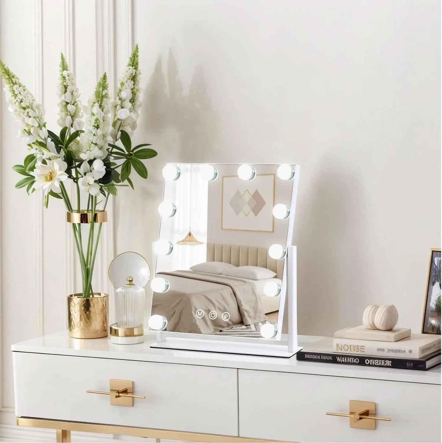 13 By 11 Lighted Makeup Vanity Mirror 12 Dimmable Bulbs from PriceLows™