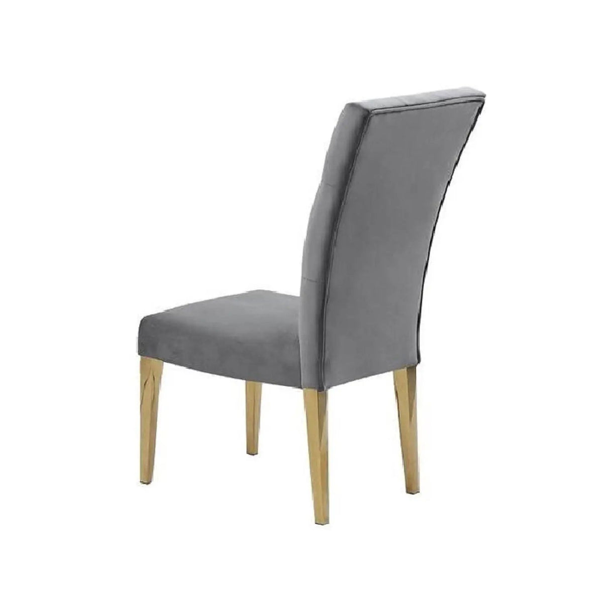 Upholstered Dining Chairs | Tufted Back | Stainless Steel Base | Set Of 2