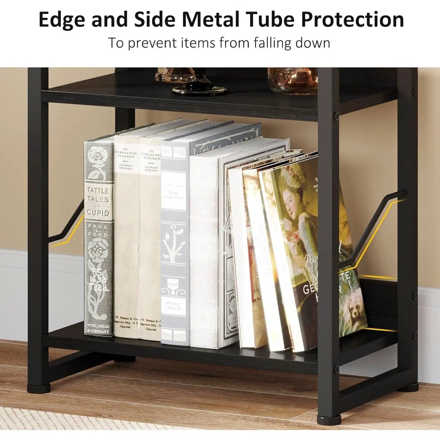 5 Tier Narrow Bookshelf With Edge Protection Bookcase from PriceLows™