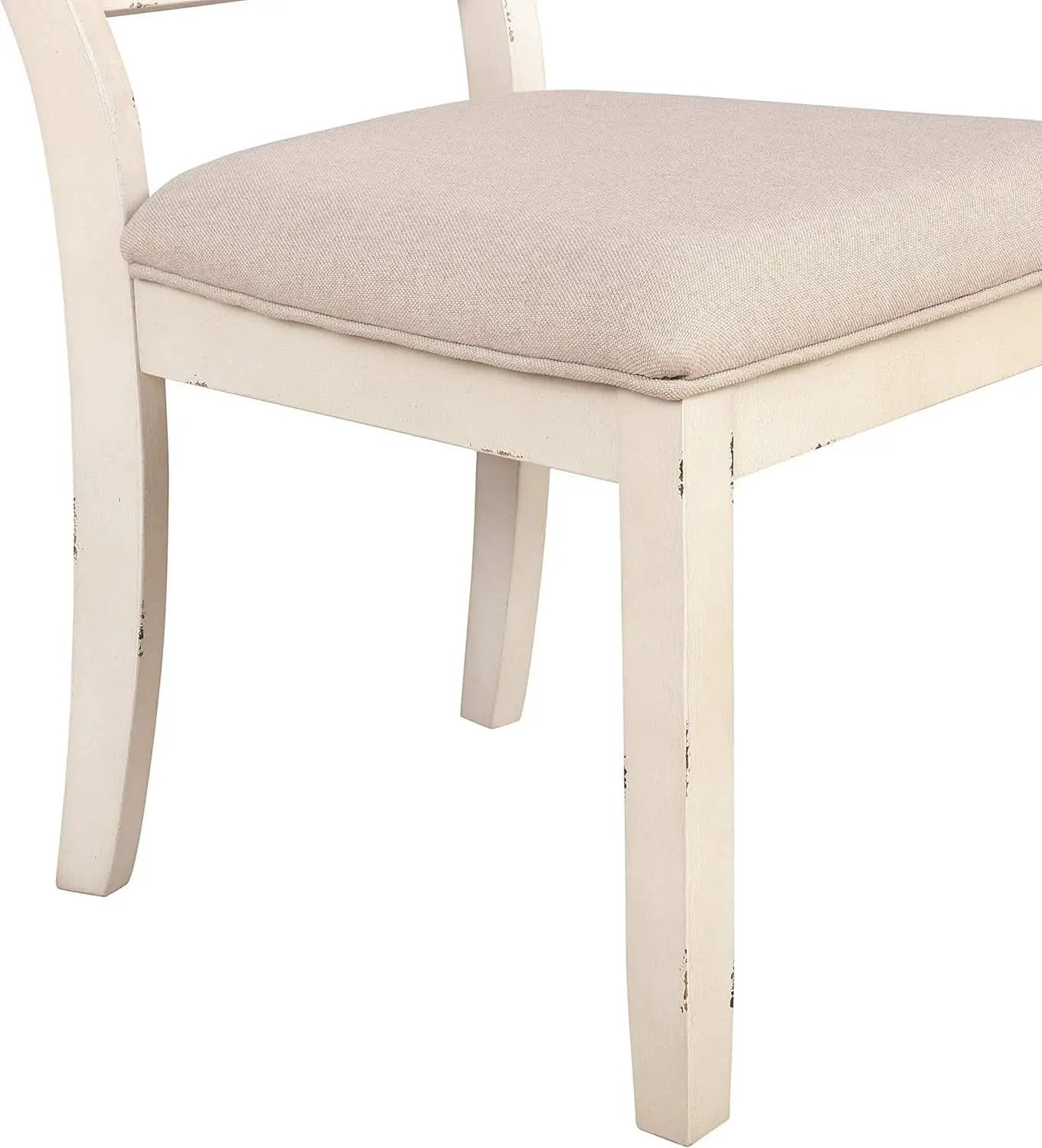 Prato Wood Cross Back Dining Chairs Antique White Tan from PriceLows™