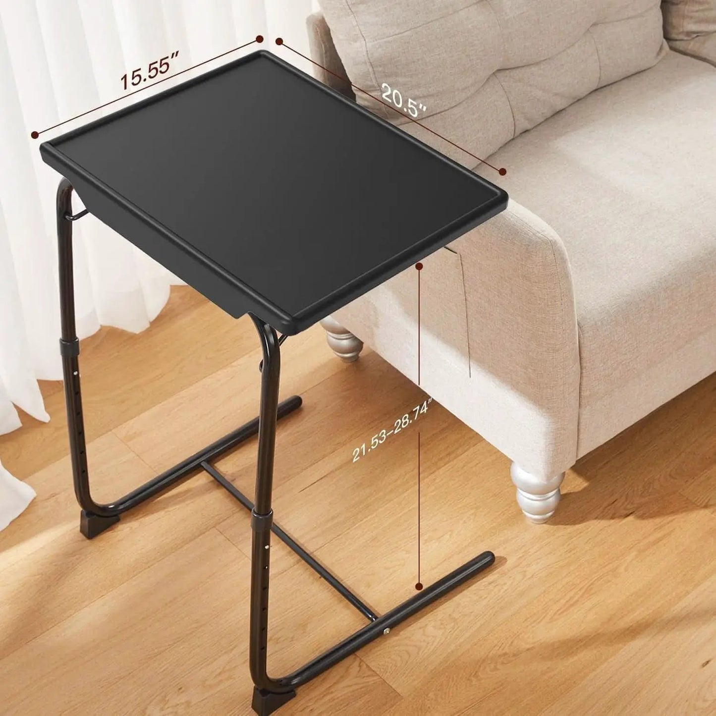 Adjustable TV Tray Table With 6 Height Settings And 3 Tilt Angles Black from PriceLows™