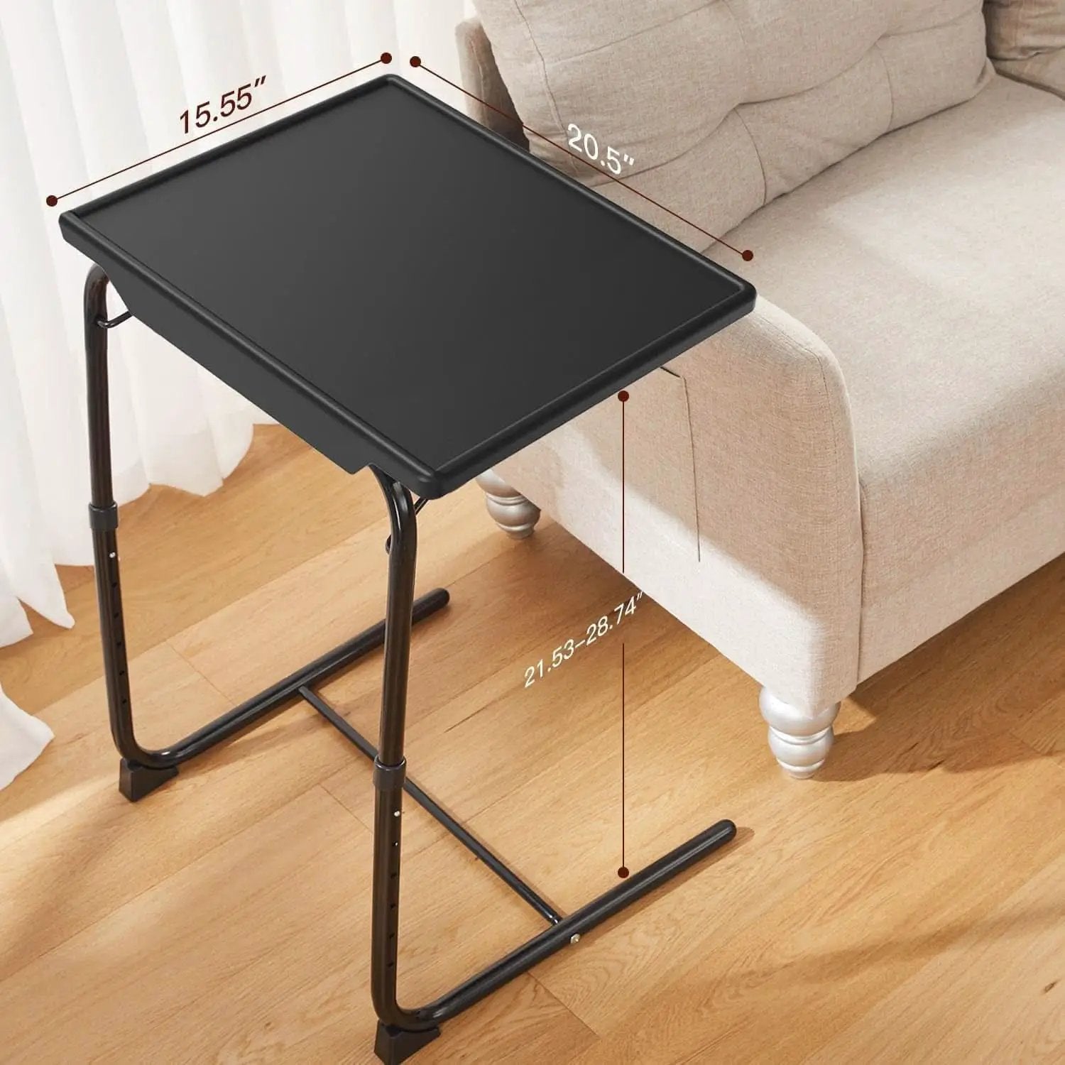 Adjustable TV Tray Table With 6 Height Settings And 3 Tilt Angles Black from PriceLows™