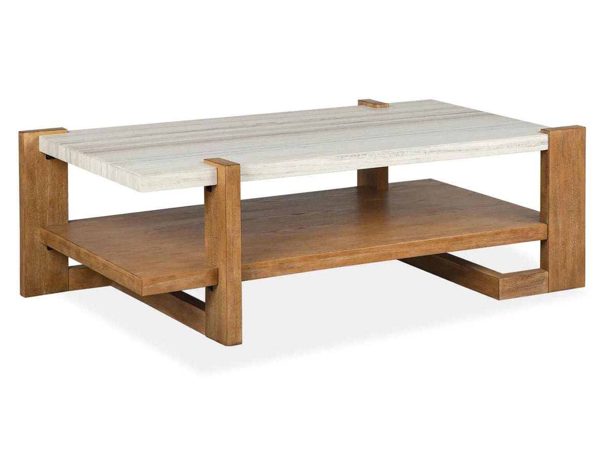 Carrington Rectangular Table | 3 Pieces | Oak Veneer & Granite | Living Room