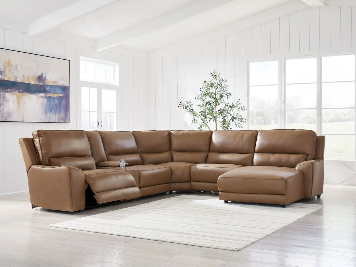DeepWakes Power Reclining Sectional | Chaise Included | Ultra-Stylish Design | 130 Inch Length