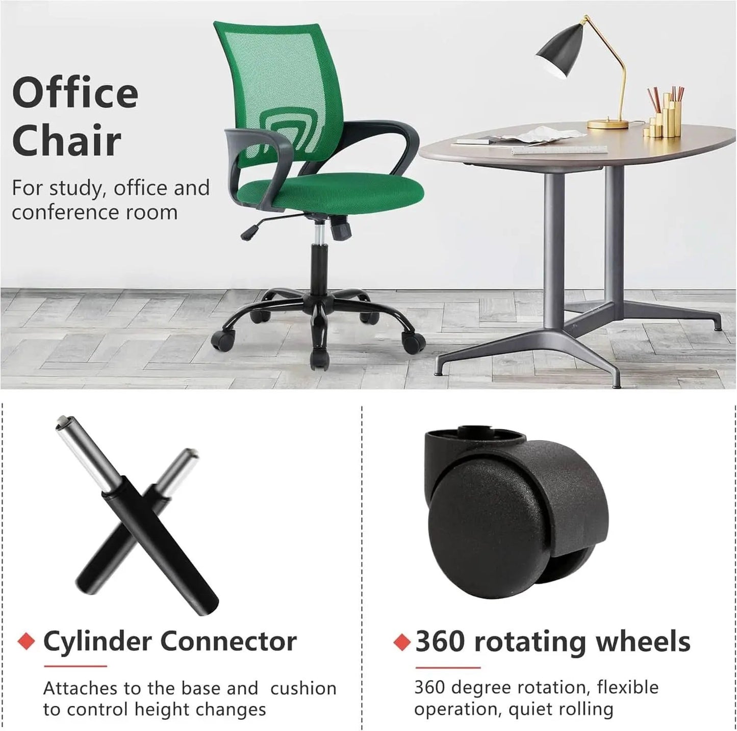 Ergonomic Green Office Chair With Adjustable Lumbar Support from PriceLows™