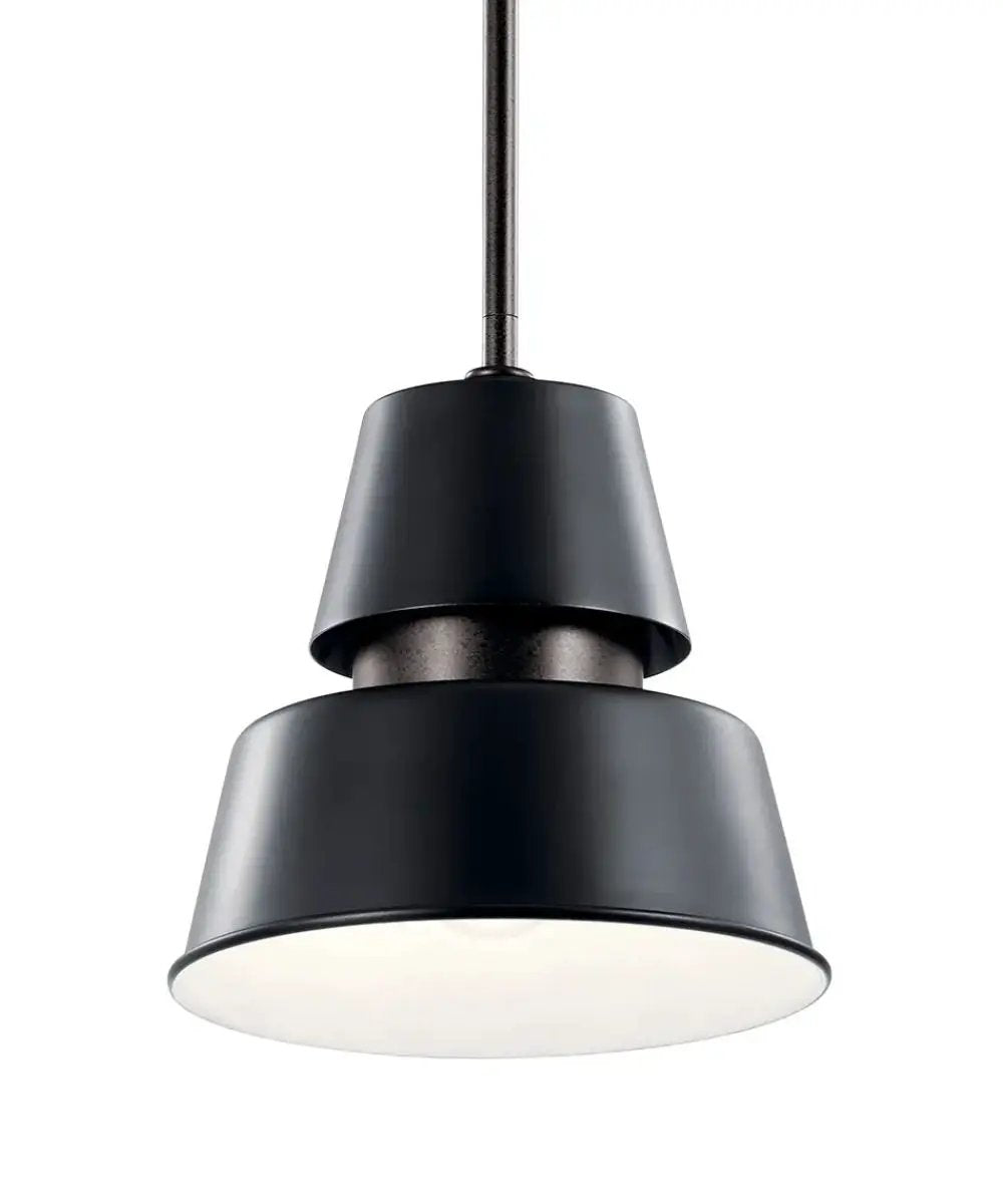 Pendant Light | 9 Inch Wide | Black Metal Cone | Indoor Outdoor