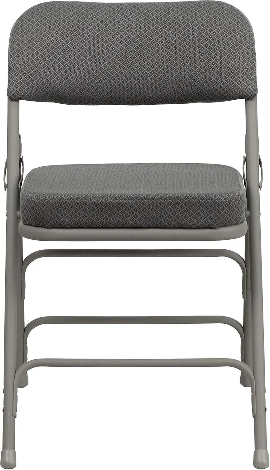 Gray Metal Folding Event Chairs With Cushioned Seats Set Of 2 from PriceLows™
