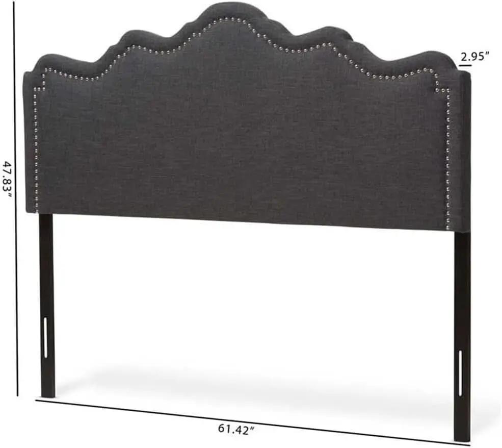 Elegant Upholstered Dark Gray Queen Headboard for Bedrooms from PriceLows™