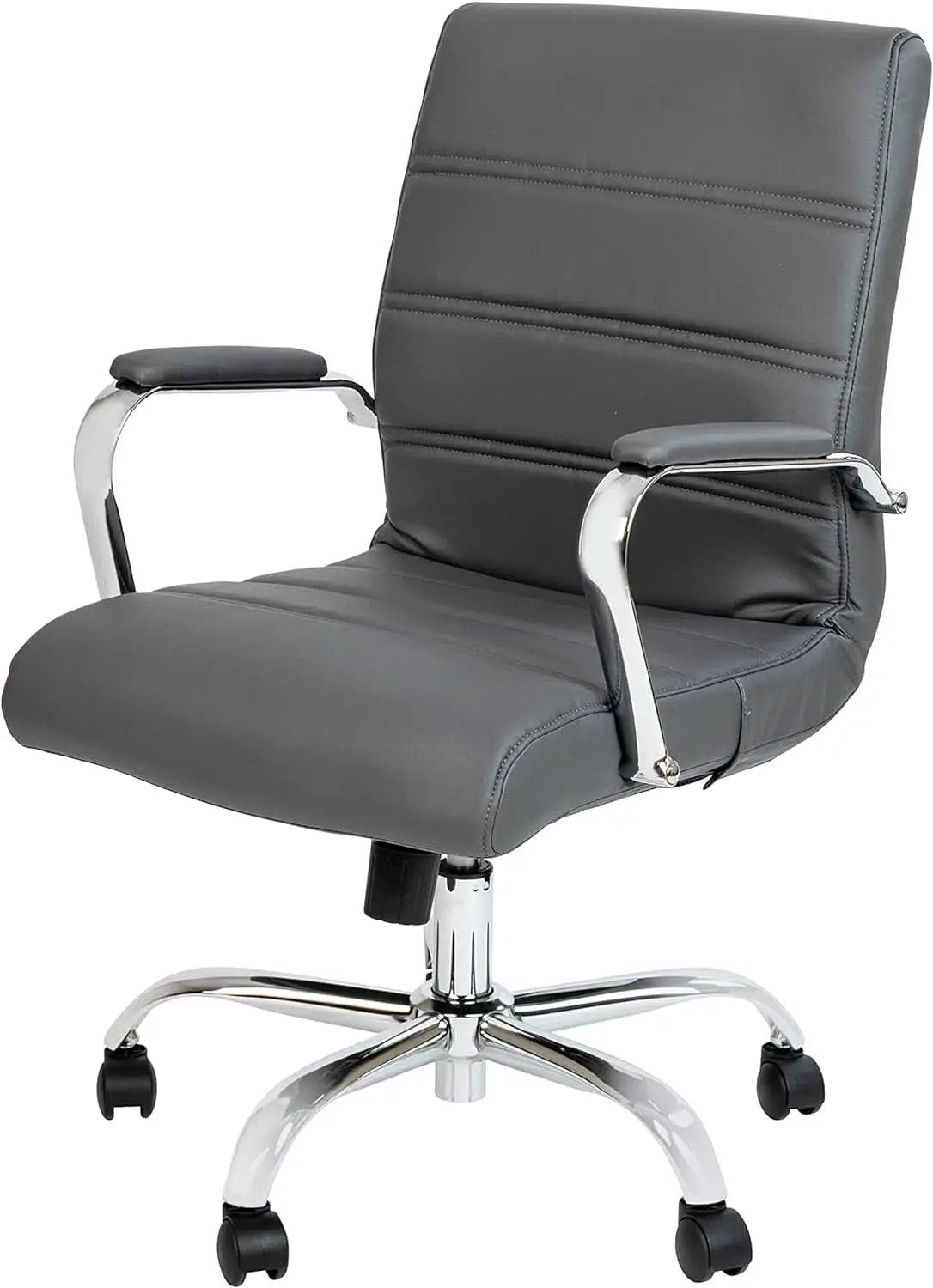 Gray LeatherSoft Office Chair With Swivel Adjustable Height from PriceLows™