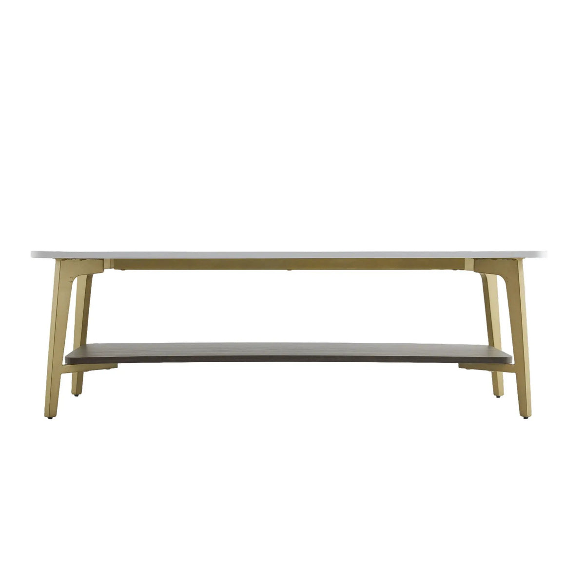 Rectangular Coffee Table | Open Space Design | Golden Metal Frame | MDF Board