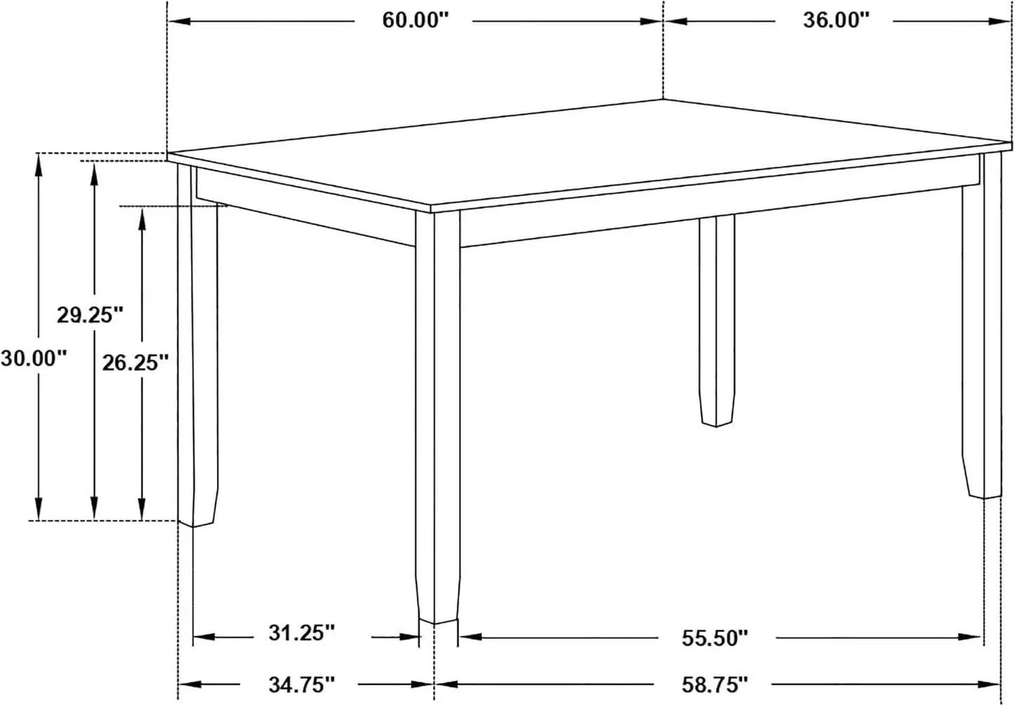 Seven Piece Rectangular Dining Table Set Two Tone Finish from PriceLows™