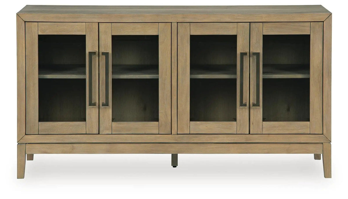Lasinger Dining Room Server | 60 x 18 x 32 in | Oak Veneer & Mdf | Light Brown