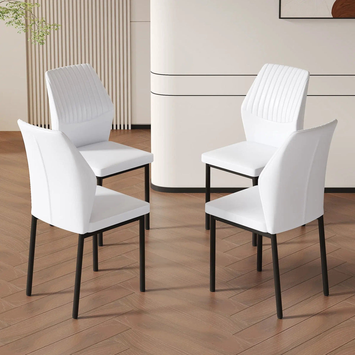 Ergonomic Simple Chair With Metal Leg Chair Set | 3 Pieces | Metal | Dining Room