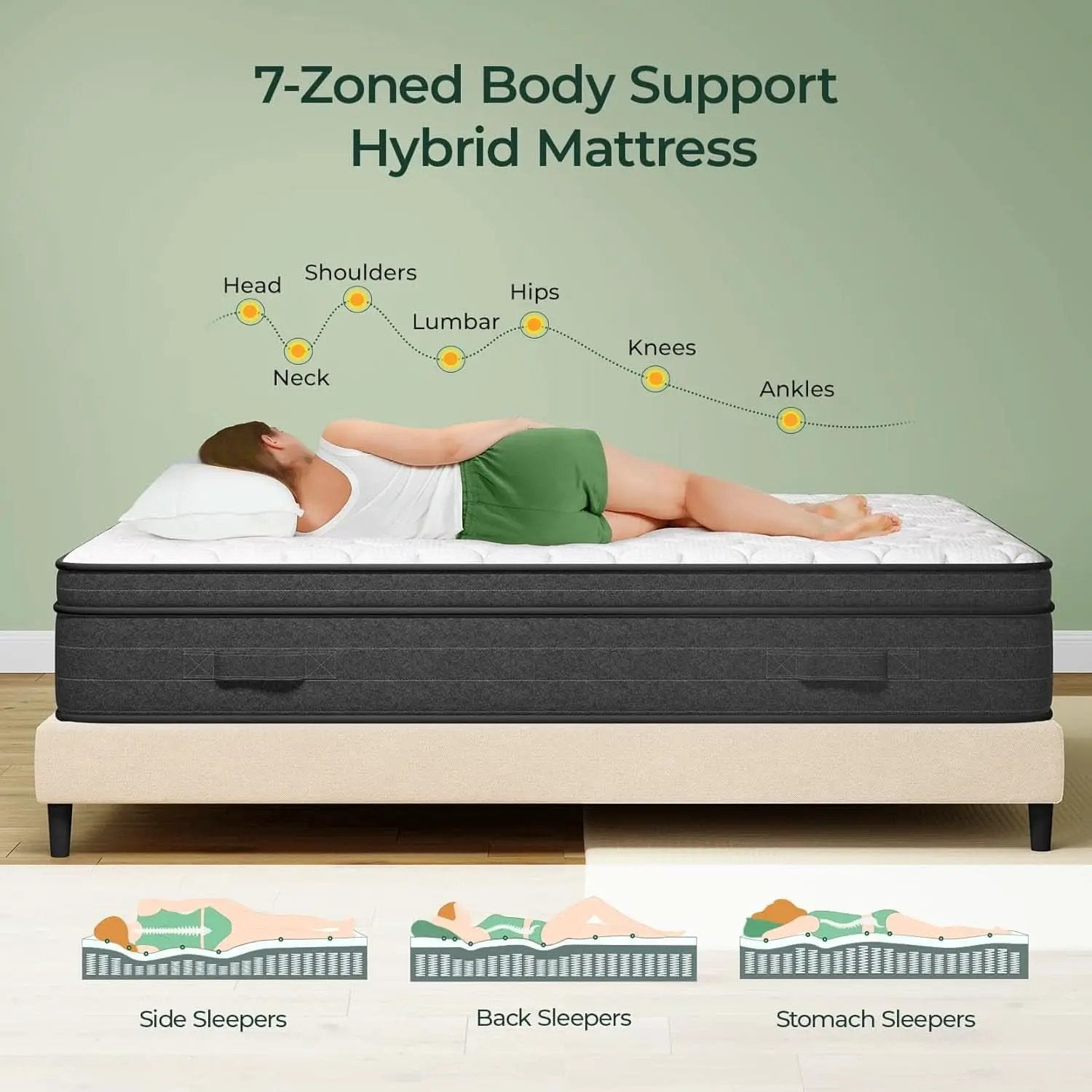 Queen Size 12 Inch Ultra Cooling Hybrid Sleep Technology Mattress from PriceLows™