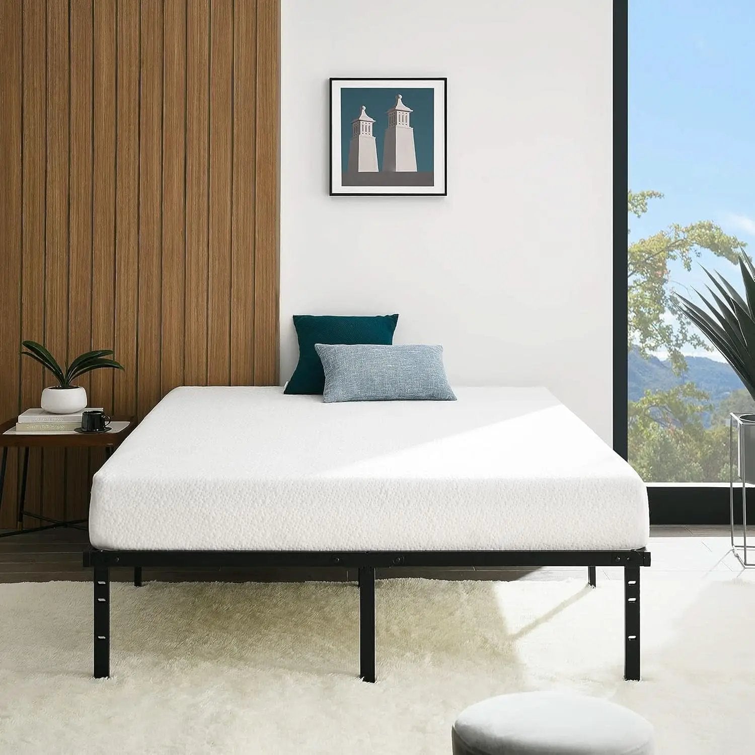 Full Platform Bed Frame With Storage Noiseless Heavy Duty from PriceLows™