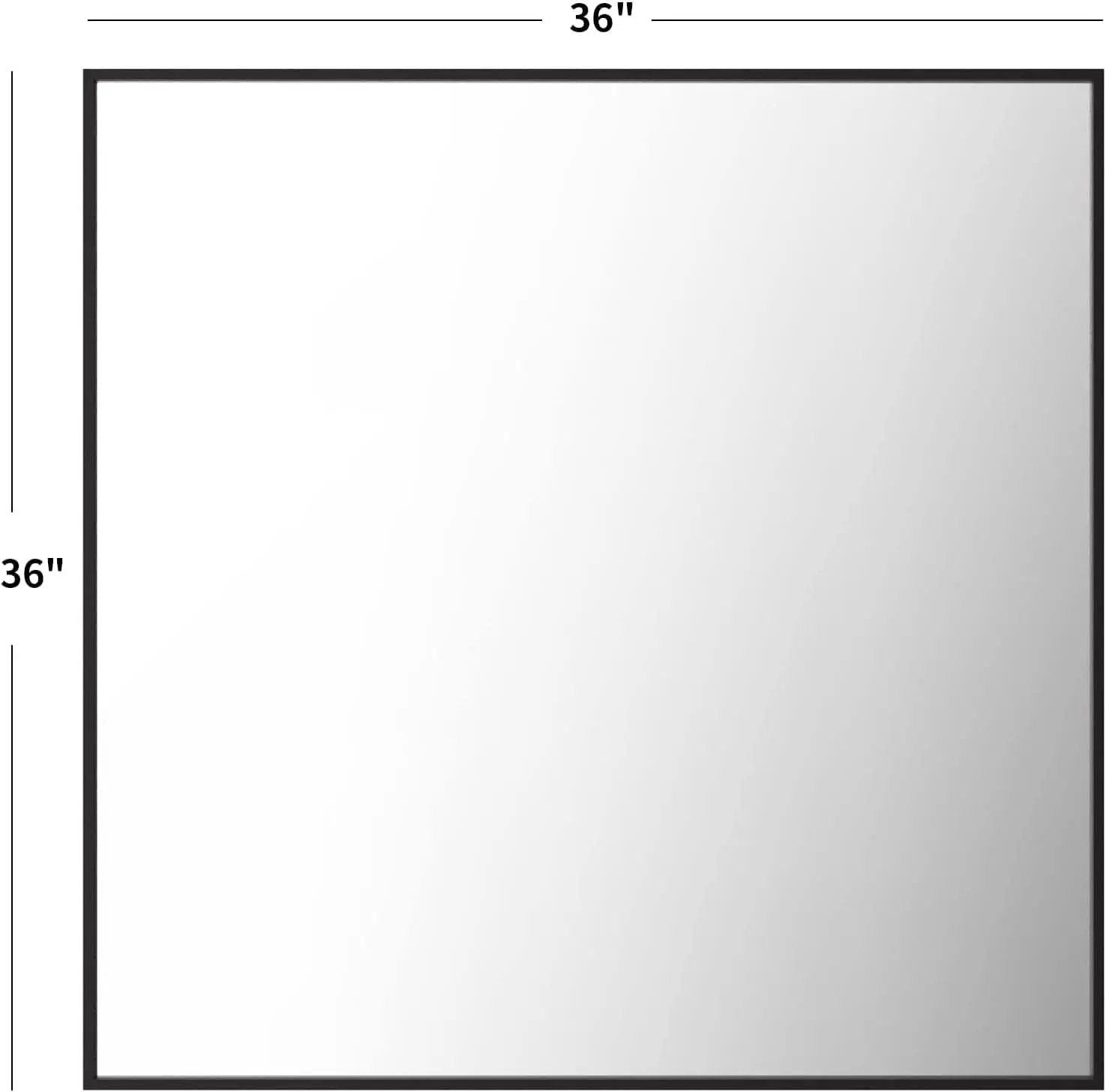 36 Inch Black Rectangle Bathroom Mirror With Tempered Glass from PriceLows™