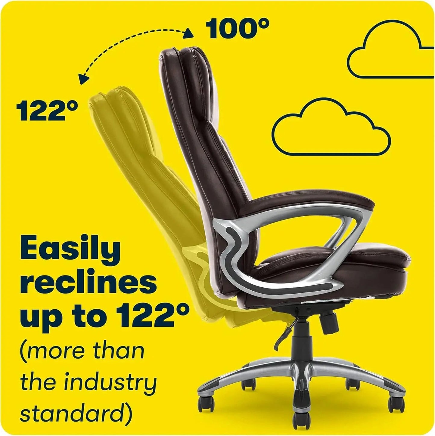Fairbanks Big And Tall High Back Executive Office Chair With Layered Pillows from PriceLows™