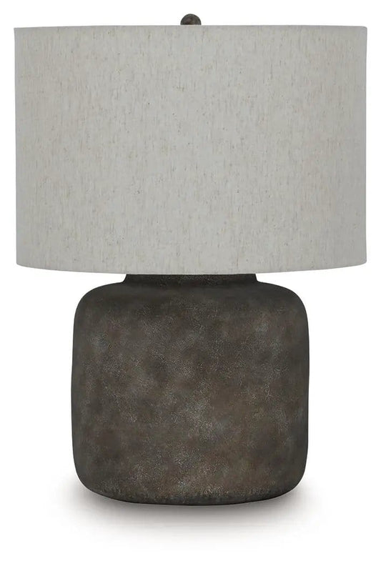 Zandophen Metal Table Lamp | 18.13 x 18.13 x 24 in | Fabric & Metal | Antique Gray
