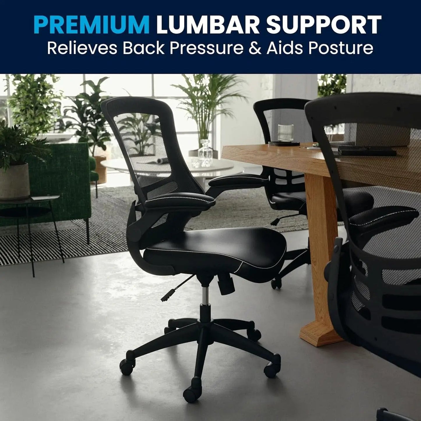 Kelista Mid-Back Ergonomic Office Chair With Adjustable Height, Black from PriceLows™