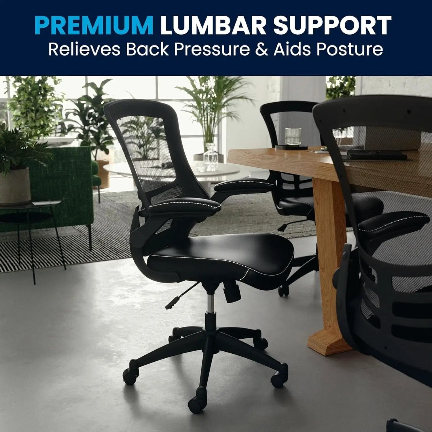 Kelista Mid-Back Ergonomic Office Chair With Adjustable Height, Black from PriceLows™