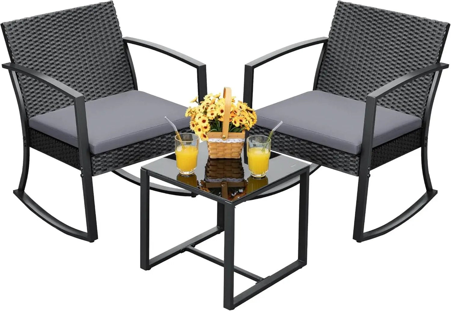 All Weather Outdoor Rocking Chair Set with Cushions from PriceLows™