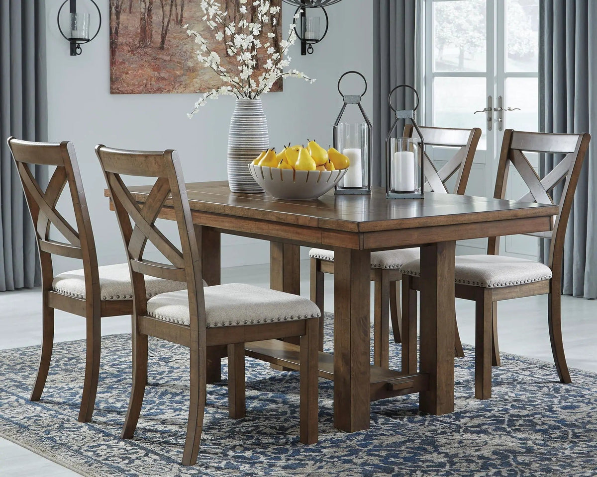 Moriville Rectangular Dining Room Extension Table | 36 x 86 x 30.13 in | Engineered Wood & Veneer | Grayish Brown
