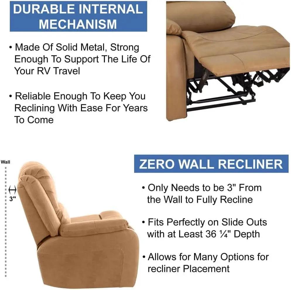 80 Inch RV Triple Recliner Sofa With Wall Hugger Console from PriceLows™