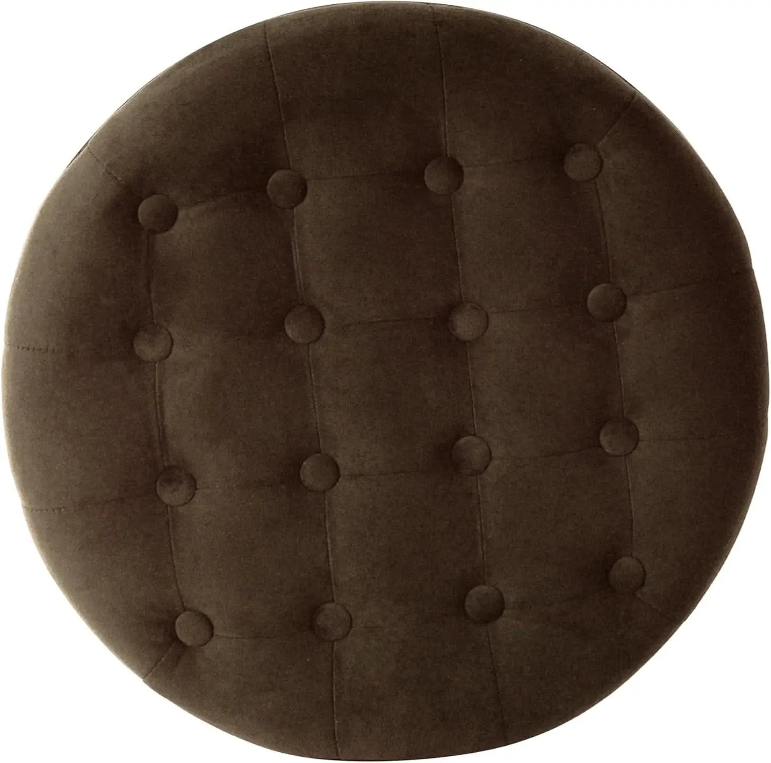Brown Velvet Upholstered Ottoman With Concealed Storage from PriceLows™