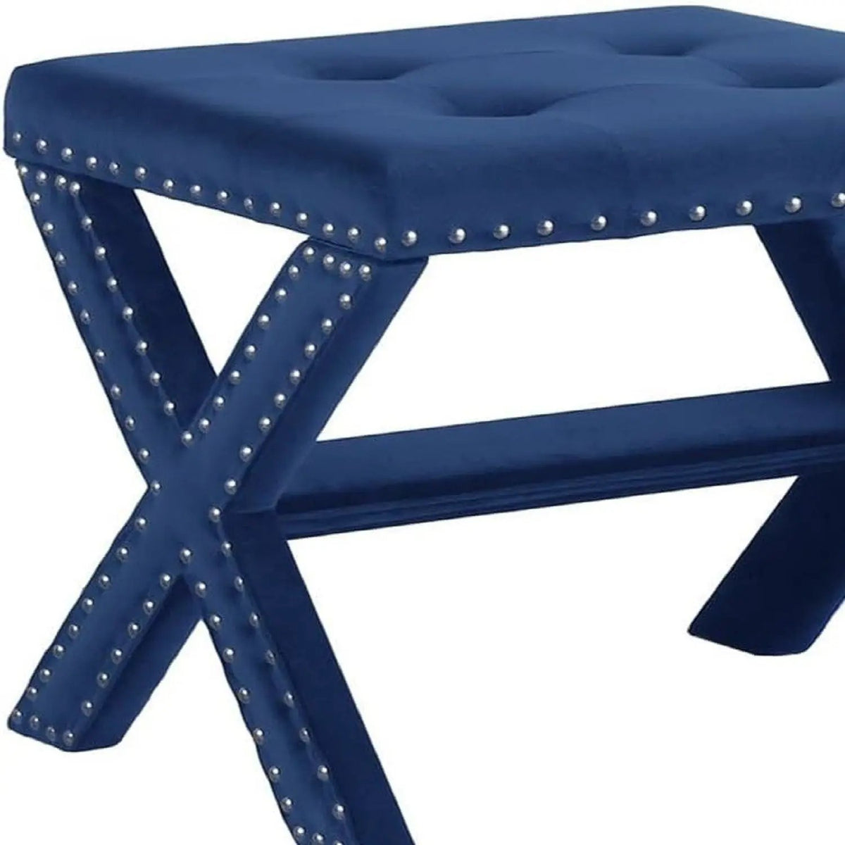 Upholstered Accent Bench | Nailhead Trim | Tufted Seat Cushion