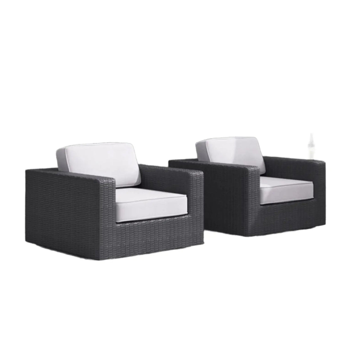 Patio Armchair With Cushions | Four Olefin Cushions | Industrial Accents | Weather-Resistant Build