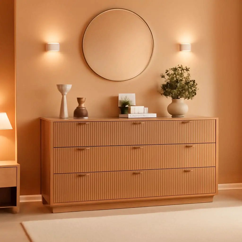 SixtyThreeInch Dresser With Deep Drawers NaturalFinish from PriceLows™