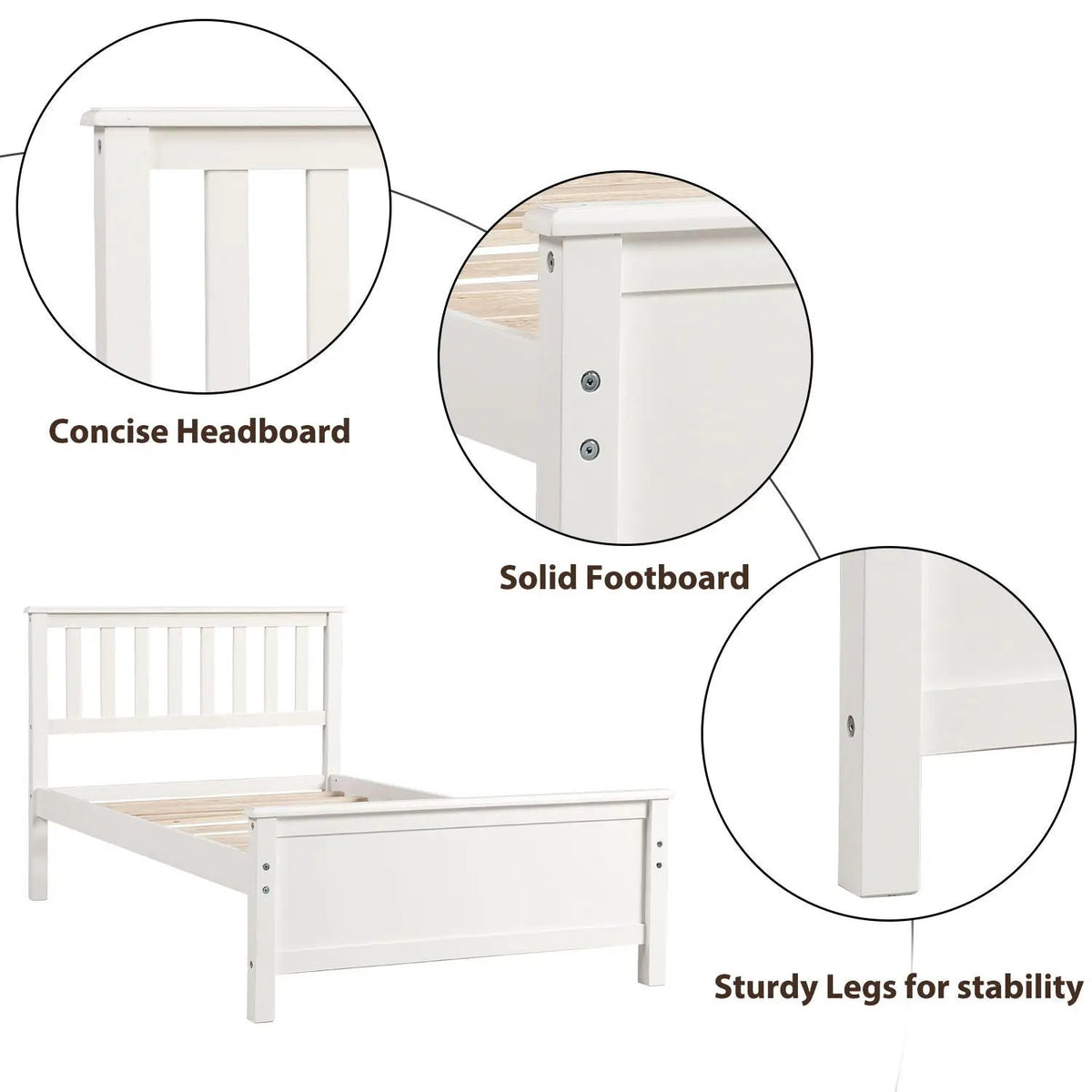 Platform Bed | Wood Slat Support | Headboard And Footboard