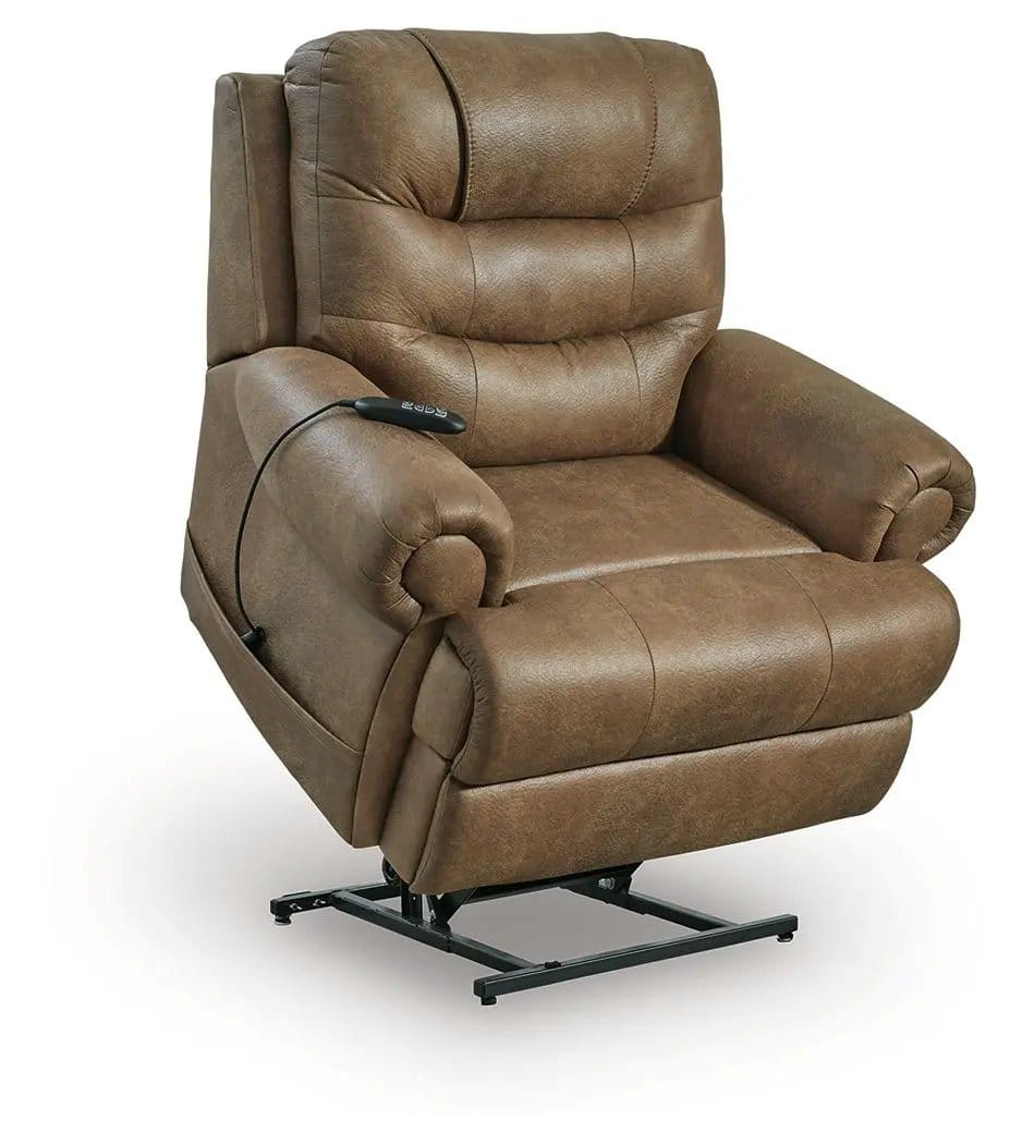 Revived and Restored Power Lift Recliner Lift Chair | 2 Pieces | Faux Leather & Steel | Living Room