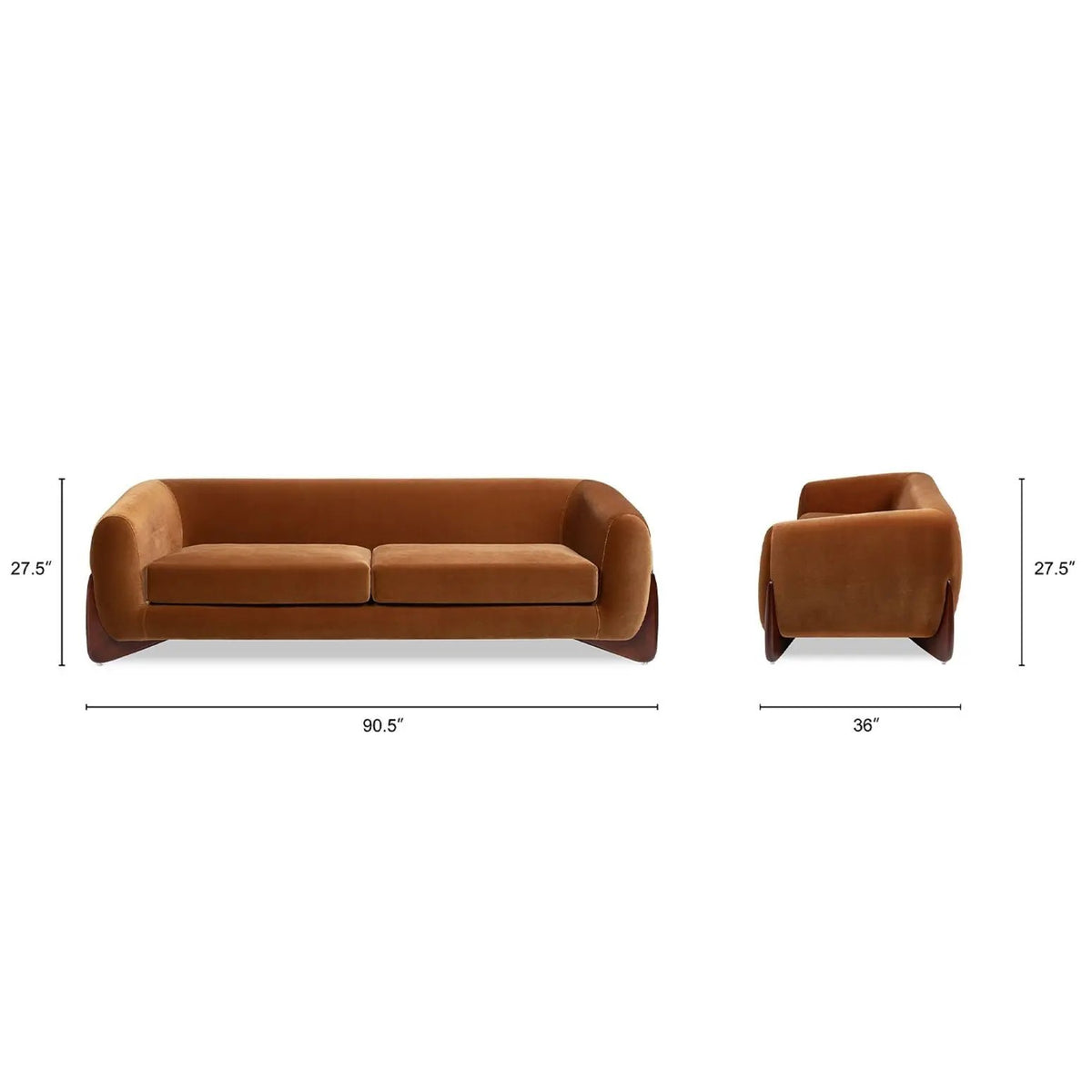 Alpine Sofa | Removable Seat Cushions | Comfortable Lounging | 90.5 Inch Length