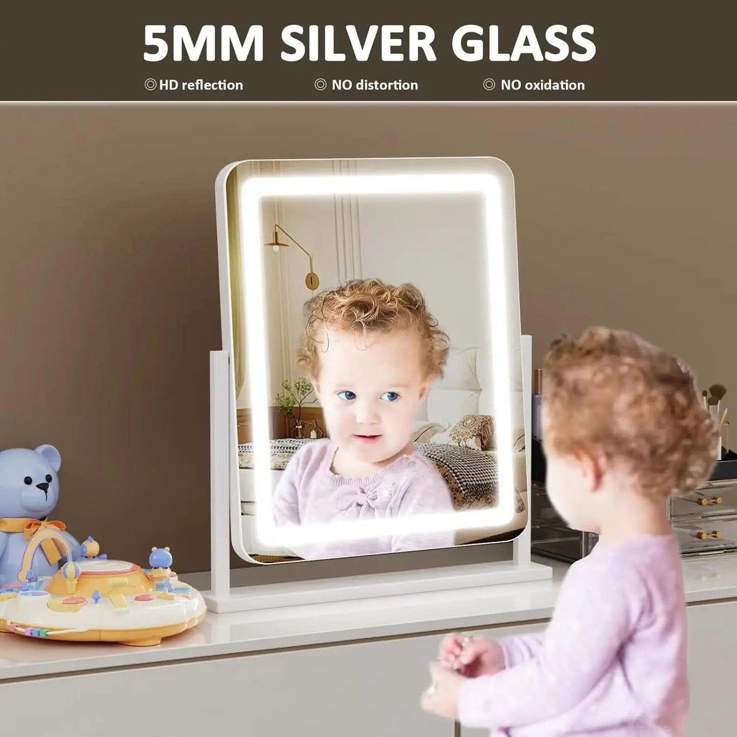 LED Makeup Vanity Mirror With Lights 15.2 Inch White from PriceLows™
