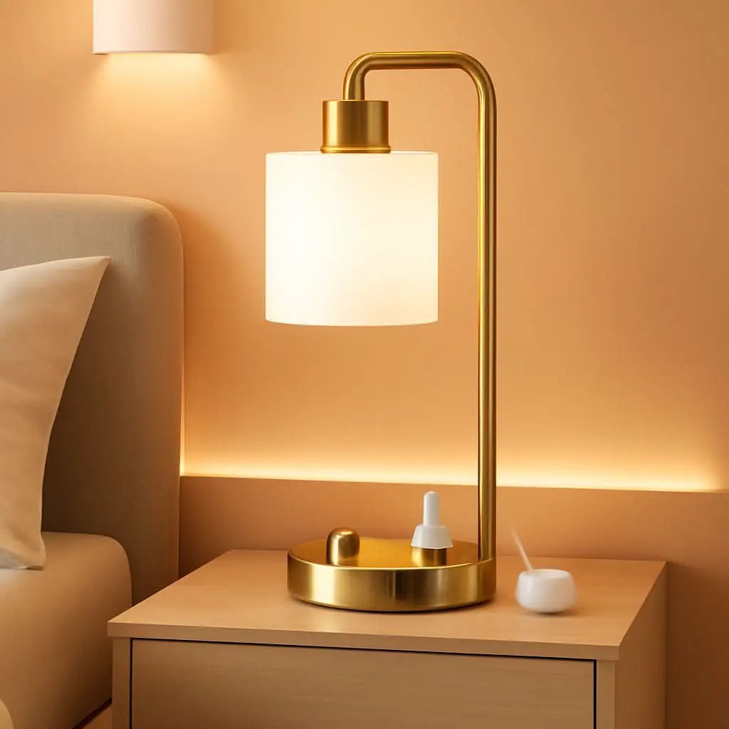 Industrial Table Lamps With USB Ports Dimmable Gold Shade from PriceLows™