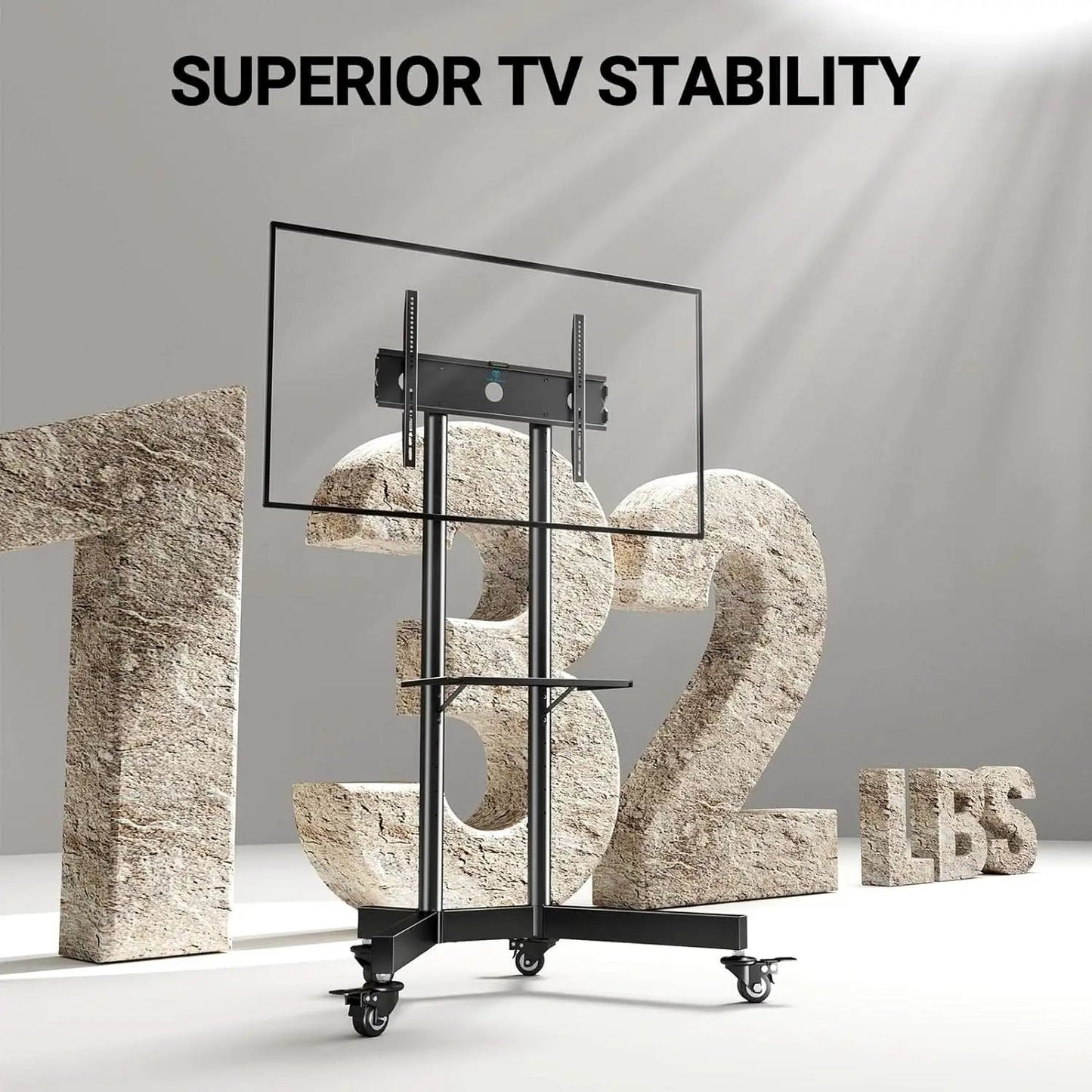 Rolling TV Stand For 32 To 85 Inch TVs Height Adjustable from PriceLows™
