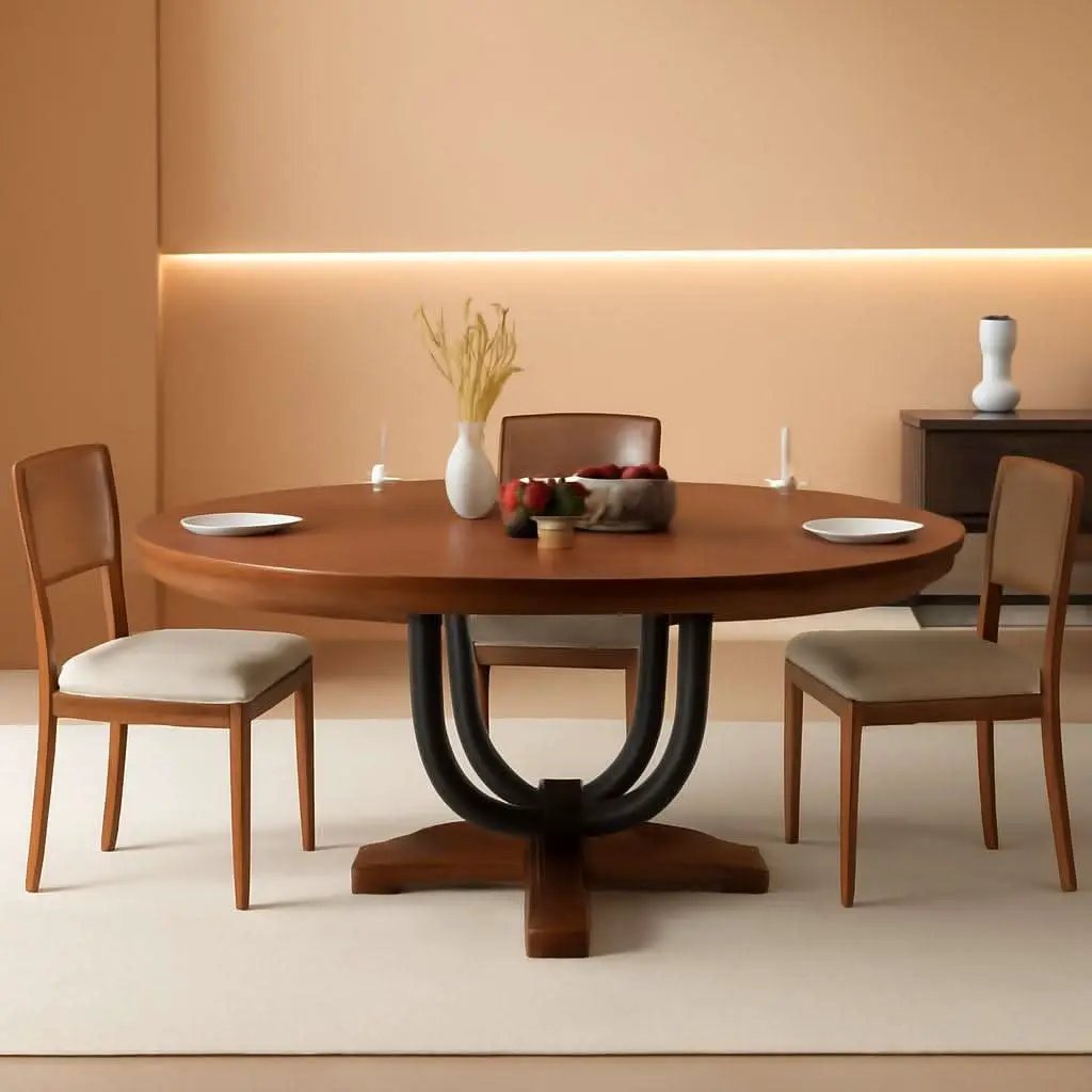 Walnut 59 Inch Fully Extendable Oval Dining Table from PriceLows™