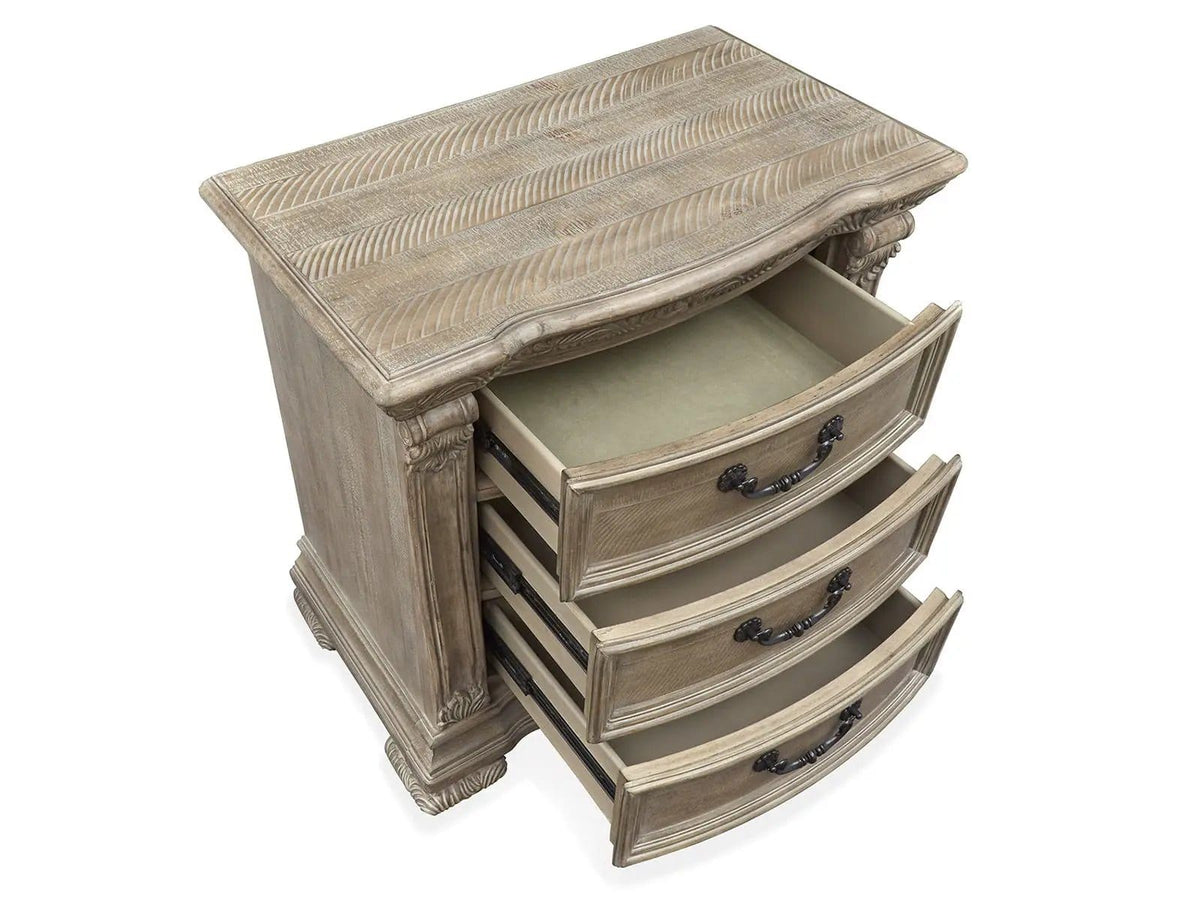Marisol Drawer Nightstand Nightstands w/ Charging Station | 18 x 30 x 29.75 in | Bedroom Furniture | Fawn
