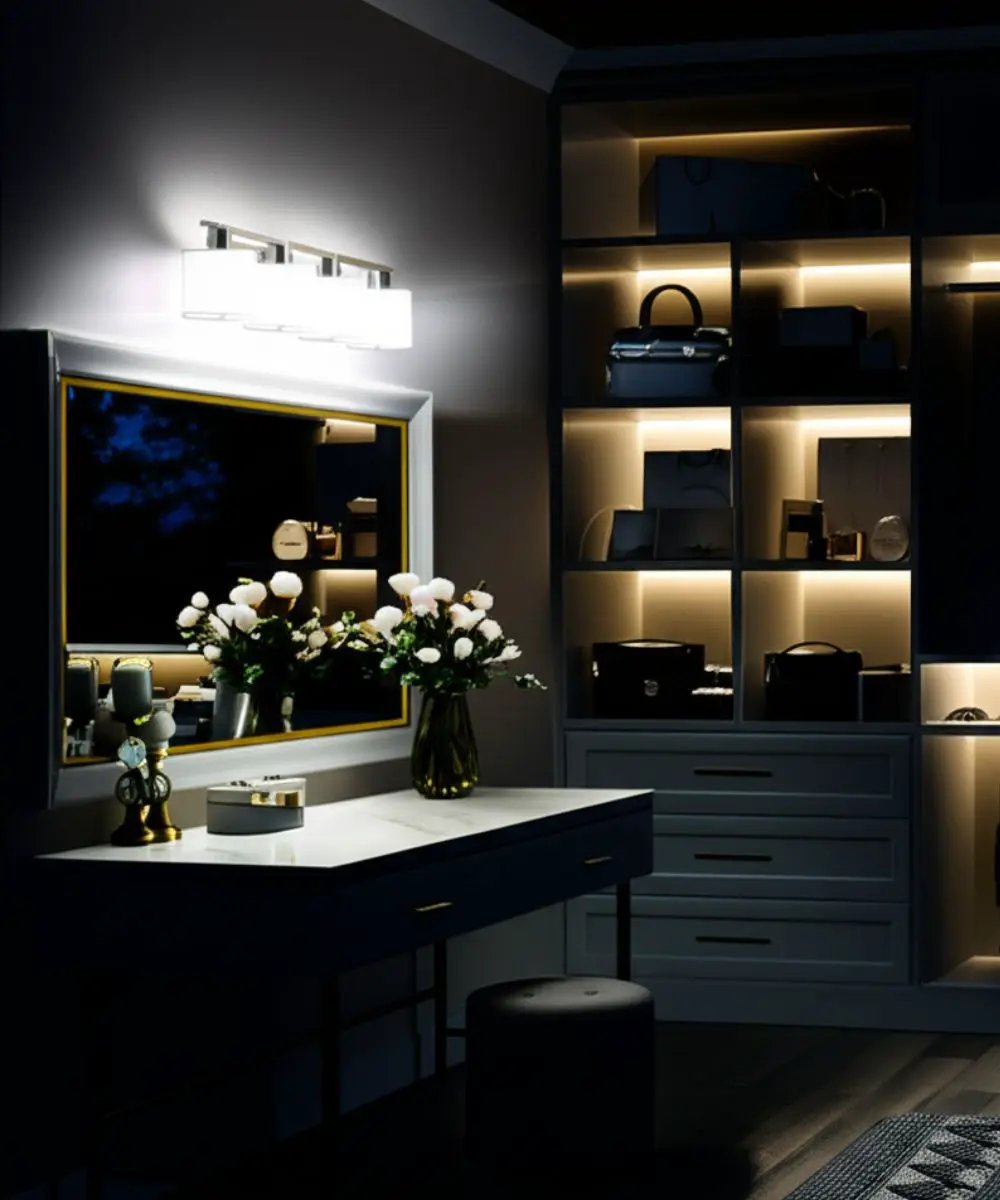 Bathroom Vanity Light | 4 Light | 33 Inch Wide | Brushed Nickel