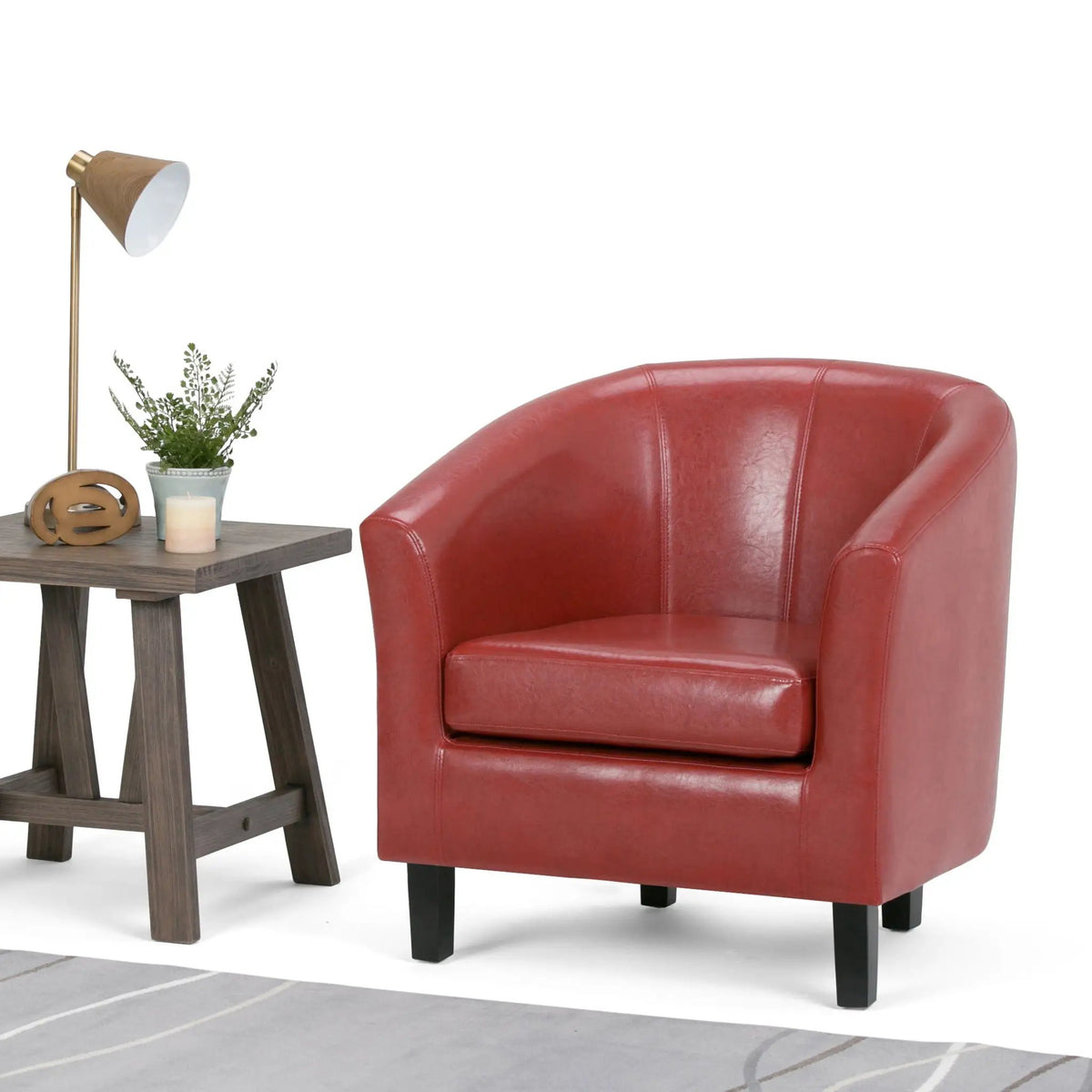 Austin Transitional Tub Chair | Curved Back | Top Stitching Detail | Kiln-Dried Wood Frame